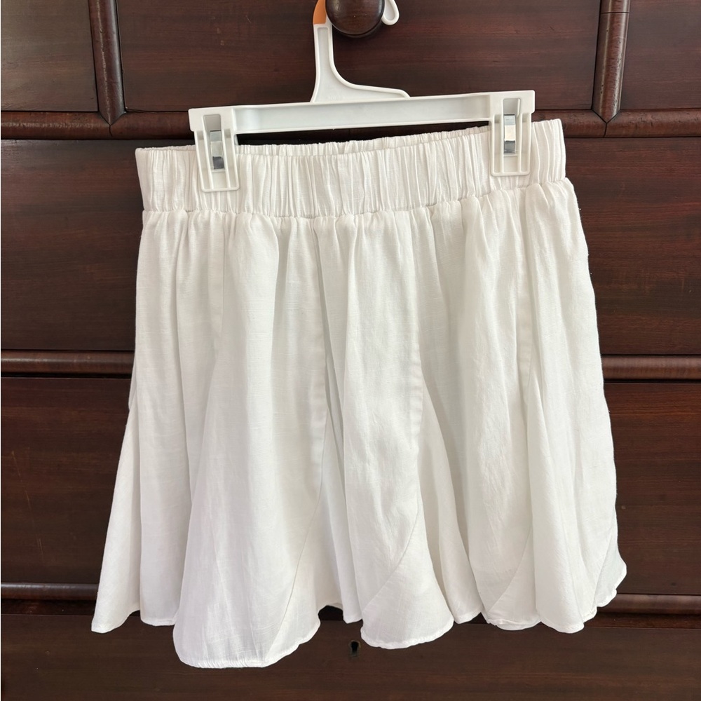Pants Store White Elastic Waist Circle Skirt